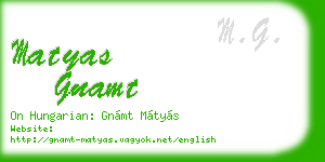 matyas gnamt business card