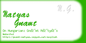 matyas gnamt business card